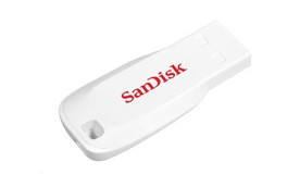 SanDisk Flash Disk 16GB USB 2.0 Cruzer Blade, white