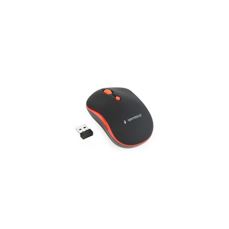 GEMBIRD myš MUSW-4B-03-R, černo-červená, bezdrátová, USB nano receiver