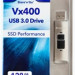 VERBATIM Flash Drive Store 'n' Go SSD Vx400 128GB USB 3.0, SIlver