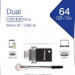 VERBATIM Dual USB Drive 64 GB - OTG/USB 2.0 for Smarphones & Tablets