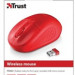 TRUST Myš Primo Wireless Mouse - červená, USB, bezdrátová