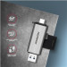 AXAGON CRE-SAC, USB3.2 Gen1 Type-C + Type-A externá čítačka kariet SD/microSD, podpora UHS-I