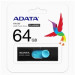 ADATA Flash Disk 64GB USB 2.0 Dash Drive UV220, White/Gray