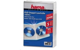 Hama obal na 2 DVD Slim, transparentný, 5 ks