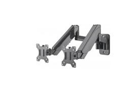 Manhattan Dual Wall Mount, Two gas-spring jointed arms, for two 17" to 32" monitors