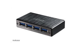 AKASA HUB USB  Connect 4SV, 4x USB 3.0, černý hliník