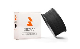 3DW - PLA  filament pre 3D tlačiarne, priemer struny 2,9mm, farba čierná, váha 1kg, teplota tisku 195-225°C
