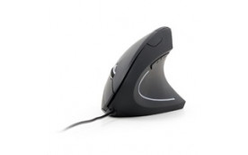 GEMBIRD myš MUS-ERGO-01, drátová, optická, ergonomická, 1200-3200 dpi, USB, černá