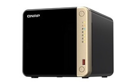 QNAP TS-464-4G 4-bay desktop NAS, 4-core Celeron, 4GB DDR4, 4xSATA, 2xM.2, 2x 2.5GbE, HDMI, 4xUSB