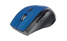 MANHATTAN Myš Curve, USB, optická, bezdrátová, 5-tlačítková, 1600 dpi, modro-černá