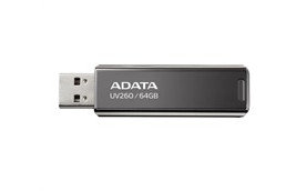 ADATA Flash Disk 64GB UV260, USB 3.2 Gen1,  Kovový ,černá