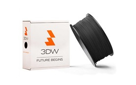 3DW - PLA  filament pre 3D tlačiarne, priemer struny 1,75mm, farba čierná, váha 1kg, teplota tisku 190-210°C