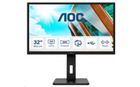 AOC MT IPS LCD WLED 31,5" Q32P2CA - IPS panel, 2560x1440, 2xHDMI, DP, USB-C, USB, repro, pivot