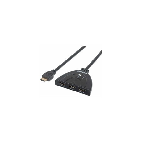 Manhattan propojovač 4K 3-Port HDMI Switch, 4K@60Hz, USB Powered, černá