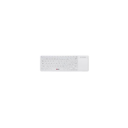 C-TECH klávesnice WLTK-01, bezdrátová s touchpadem, bílá, USB