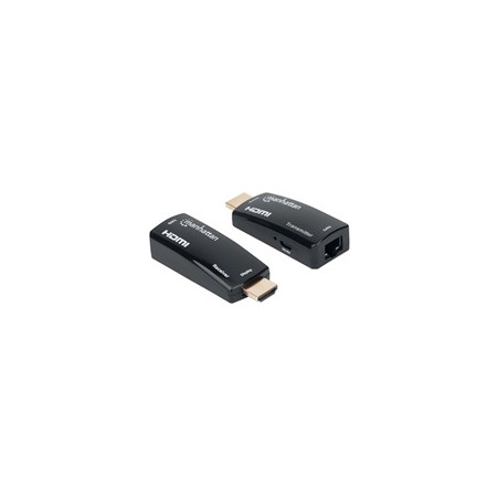 MANHATTAN HDMI Extender by Single Cat5e/6 up to 60m, Black, Retail Box