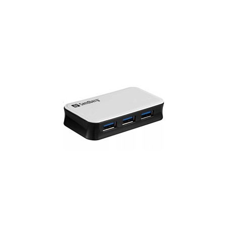 Sandberg USB 3.0 HUB, porty 4, stříbrná