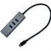 iTec USB-C Metal 3-portový HUB s Gigabit Ethernet adapterem