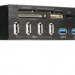 AKASA Čtečka karet  InterConnect Pro do 5.25”, 6-slotová, 4x USB 2.0, 2x USB 3.0, E-SATA, černý hliník