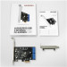 AXAGON PCEU-034VL, PCIe radič, 2x interný 19-pin USB 3.2 Gen 1 port, UASP, vr. LP