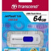 TRANSCEND USB Flash Disk JetFlash®530, 64GB, USB 2.0, White/Royal Blue (R/W 16/6 MB/s)