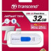 TRANSCEND USB Flash Disk JetFlash®790, 32GB, USB 3.1, White/Blue (R/W 100/25 MB/s)