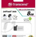 TRANSCEND USB Flash Disk JetFlash®380S, 8GB, USB 2.0/micro USB, Silver (R/W 20/5 MB/s)
